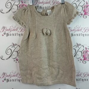 Koala Kids dress knitted warm cozy rose bud Cream Knit Dress with Bow Accent